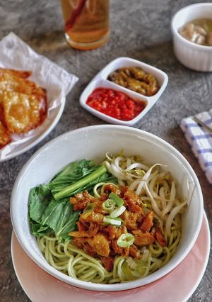 Foto resep Mie Ayam Hijau Homemade