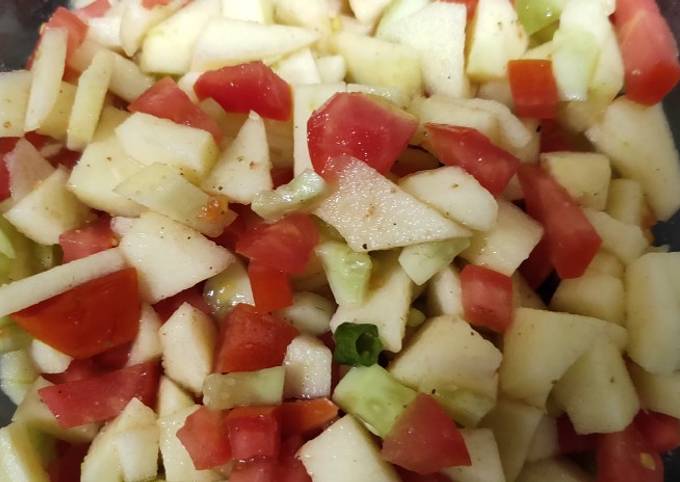 Cucumber Apple and Tomato Salad