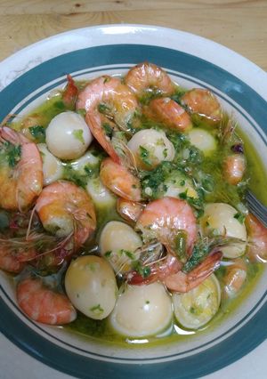 Foto resep Udang Telor Puyuh Bumbu Hijau