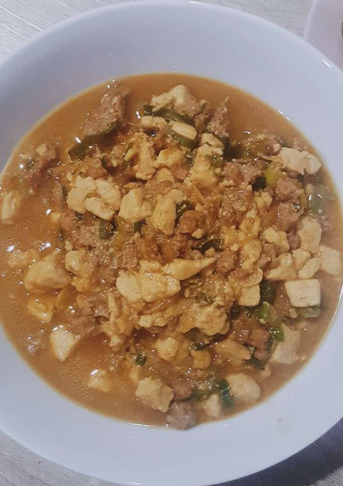 Foto resep Tahu Daging Kecap / Minced Pork Tofu Soy Sauce (Bumbu Bacang)