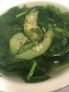 Hình của món Canh rau mồng tơi mướp hương#bátcanhthanhmat.