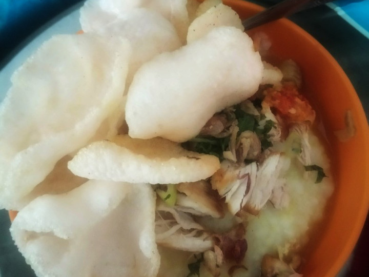 Cara Gampang Menyiapkan Bubur ayam kuah kuning, Enak Banget