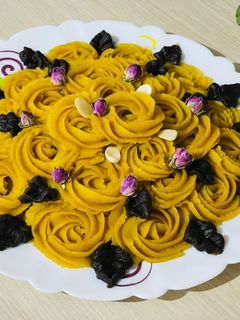 عکسی از دستور حلوای زعفرانی💛😍