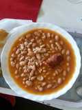Alubias de color con arroz y chorizo