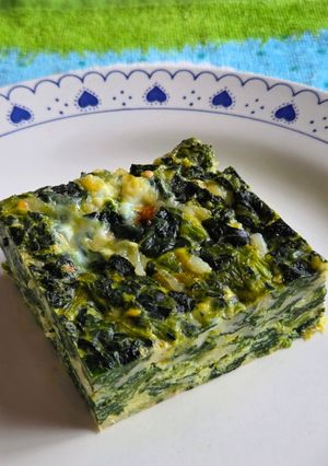 Una foto de Cuadrados de espinaca y queso cottage ⚓🐄 receta low carb, alta en proteínas 💪🏼