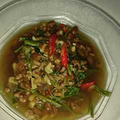 Foto resep Kangkung tumis tauco dan daging giling