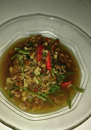 Foto resep Kangkung tumis tauco dan daging giling