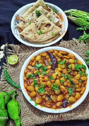 A picture of Gujarati Vaal Nu Shaak (Lima Beans Curry).