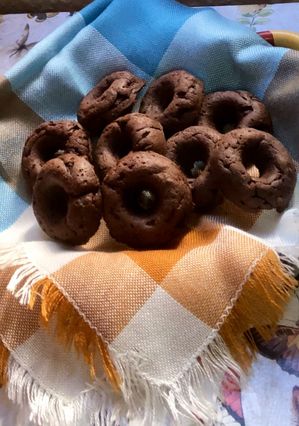 Una foto de Minidonuts de calabaza y chocolate 🎃 🍫