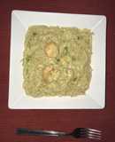 Espaguetis con brócoli y camarones