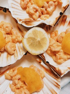 A picture of Shrimp in Cocktail Sauce.