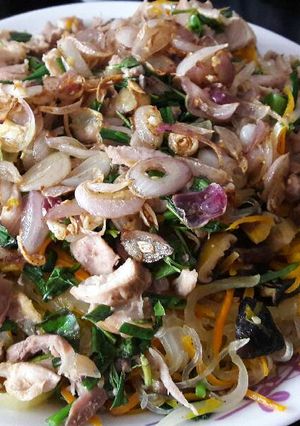 Hình của món Miến gà trộn Hàn - Việt.