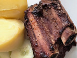 Asado de tira con chocolate y café al horno