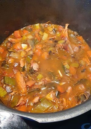 A picture of Moroccan Chicken Vegetable Soup.