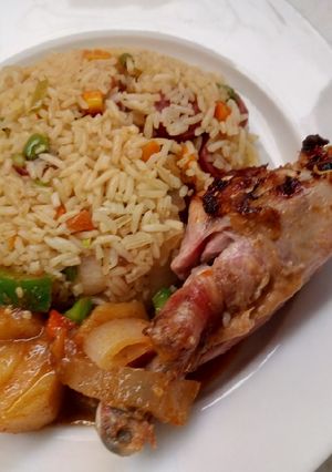A picture of Teriyaki rice.