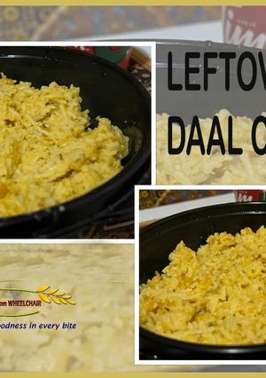 A picture of Leftover daal chawal.