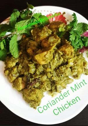 A picture of Coriander and mint chicken.