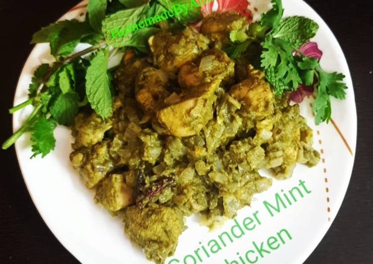 Recipe of Super Quick Homemade Coriander and mint chicken