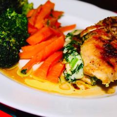 A picture of Stuffed chicken breast.