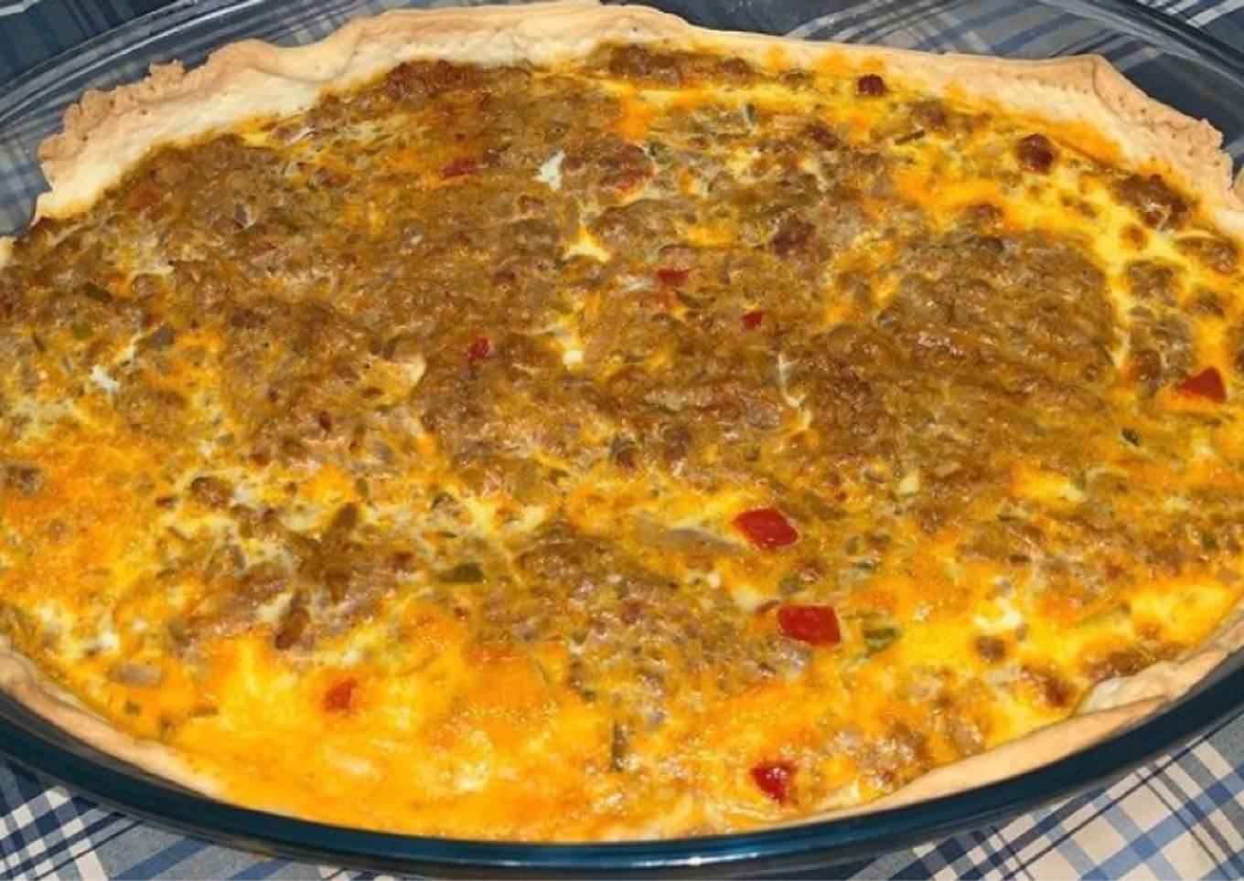 Quiche de carne picada y chorizo