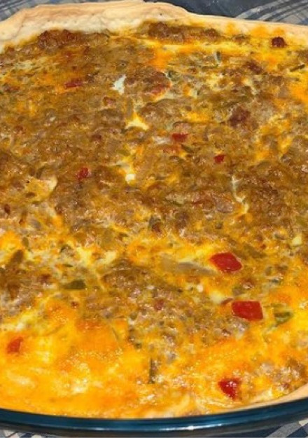 Una foto de Quiche de carne picada y chorizo