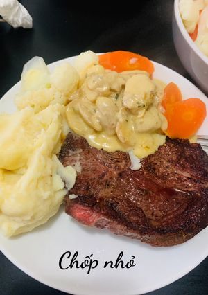 Hình của món Thịt bò steak (cơm nhà số 7).