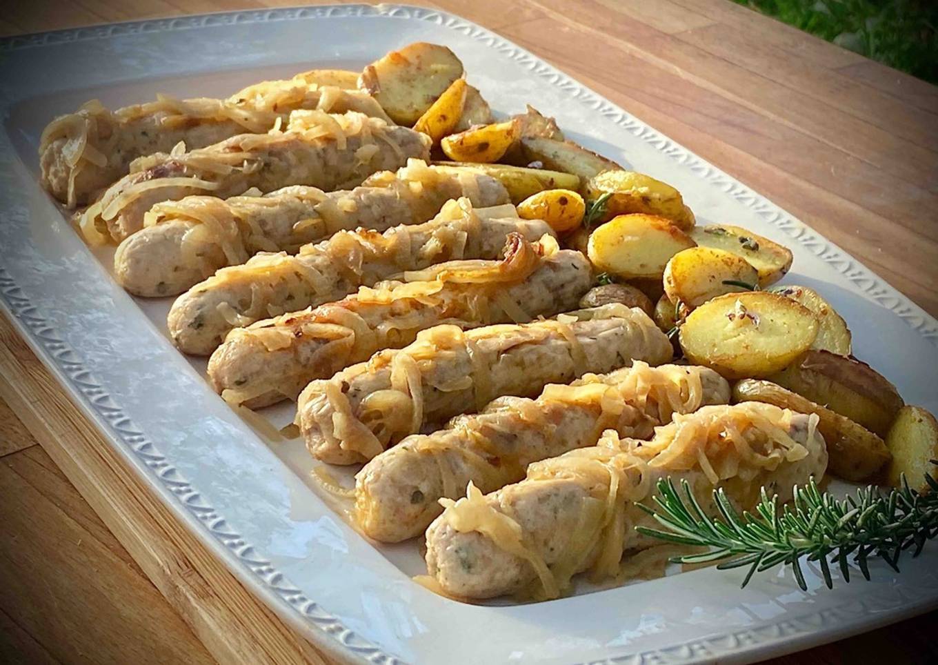 Salchichas de pollo en casa