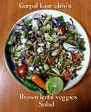 Brown lentil veggies salad 🥗