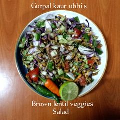 A picture of Brown lentil veggies salad 🥗.