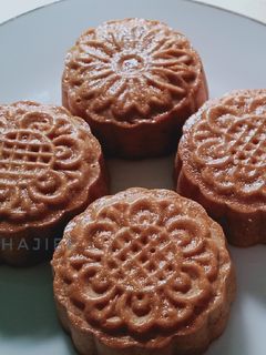 Foto resep Moon cake panggang isi kacang hijau