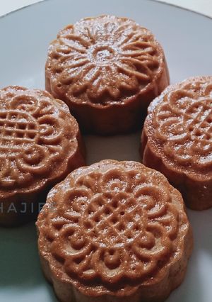 Foto resep Moon cake panggang isi kacang hijau