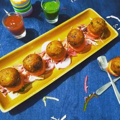 A picture of Paneer cheese ball.