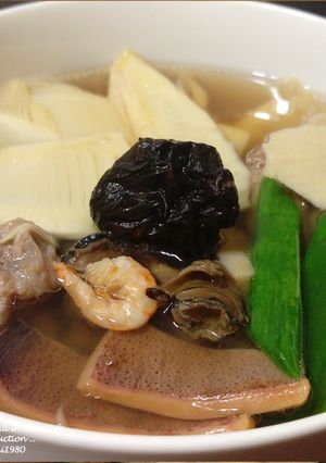宴客料理之免炒免爆香『冬筍魷魚螺肉蒜』 的食譜成品照片