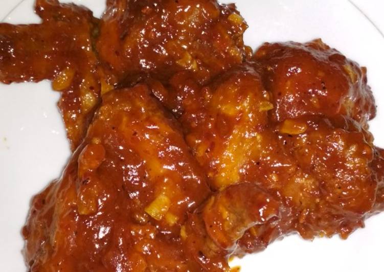 Resep Ayam pedas ala Chicken Fire wings Richeese super praktis yang Lezat Sekali