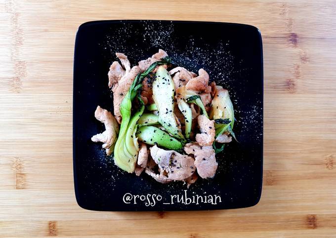 Pak-choi con straccetti di tacchino