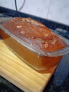 Una foto de Budín de banana split dietético