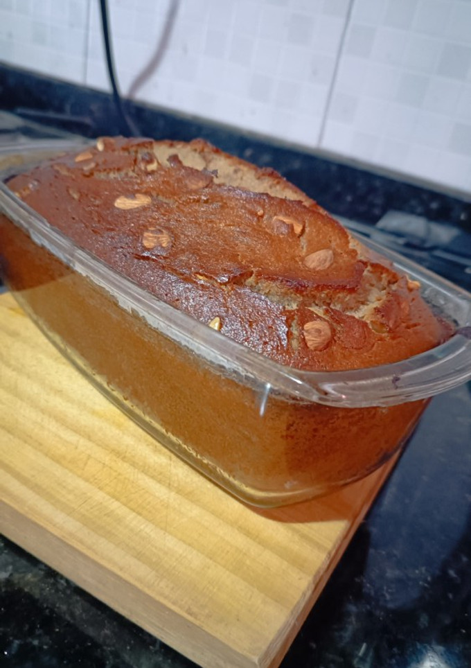 Una foto de Budín de banana split dietético