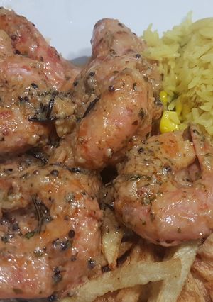 A picture of Lemon and Rosemary Prawns.