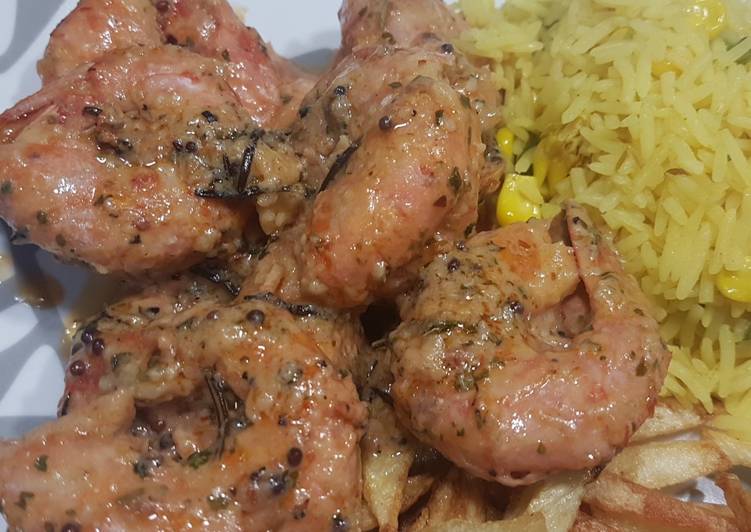 Recipe of Perfect Lemon and Rosemary Prawns