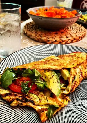 Una foto de Falso crepe de calabacín saludable