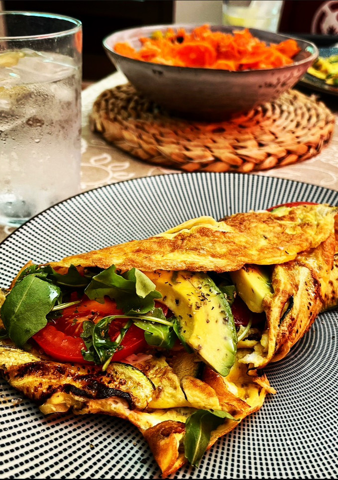 Una foto de Falso crepe de calabacín saludable