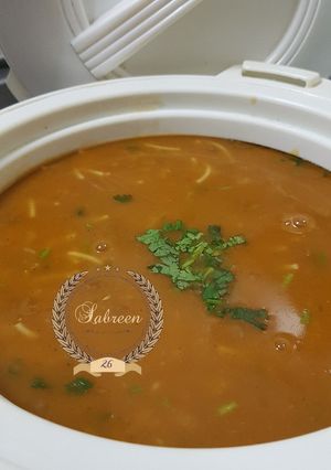 صورة لوصفة شوربة الحريرة السريعة