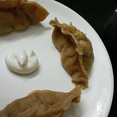 Wheat chicken momos A picture of Wheat chicken momos.