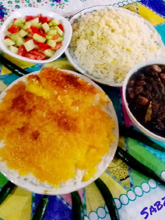 عکسی از دستور تهدیگ زعفرانی