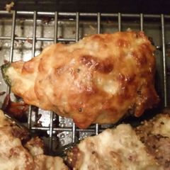 A picture of Stuffed Poblano peppers with pork and couscous.
