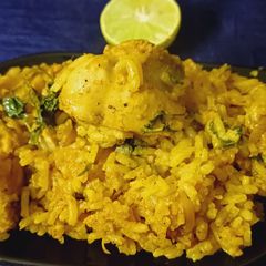 A picture of Chicken masala rice.