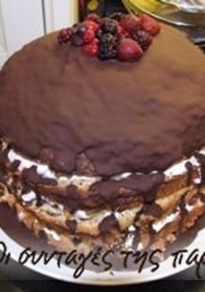 Φωτογραφία της συνταγής Παγωμένο Panettone με κρέμα και φρούτα του δάσους