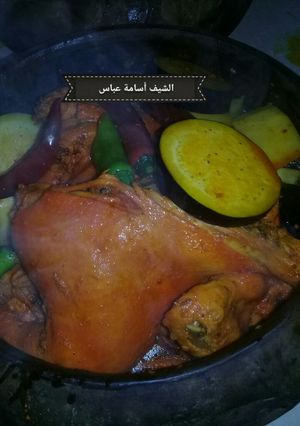 صورة لوصفة دجاج بالفخارة مع الخضار