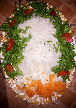 A picture of Rice and veggies.
