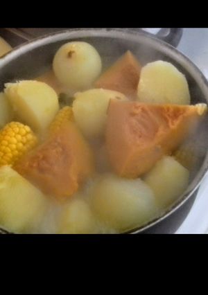 Una foto de Vegetales hervidos... guarnición